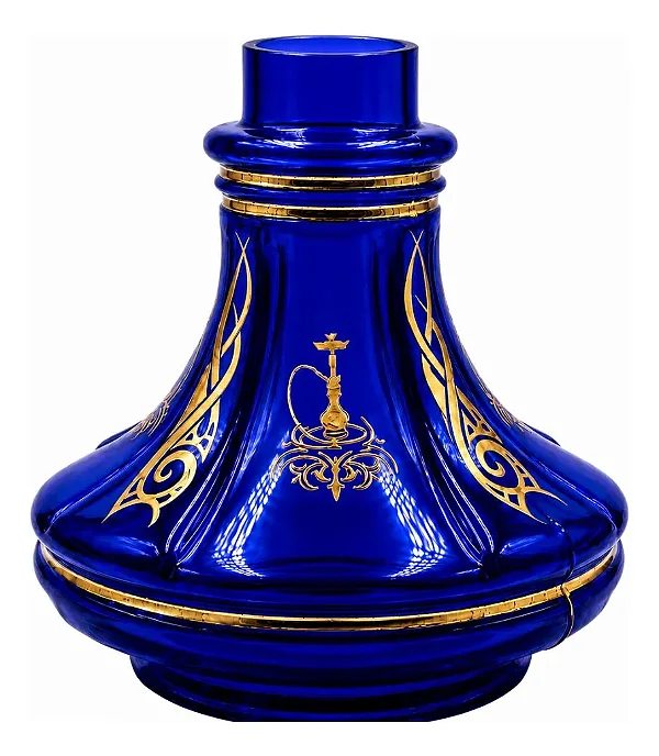 Vaso Narguile Pequeno Aladin Reforçado Azul Escuro