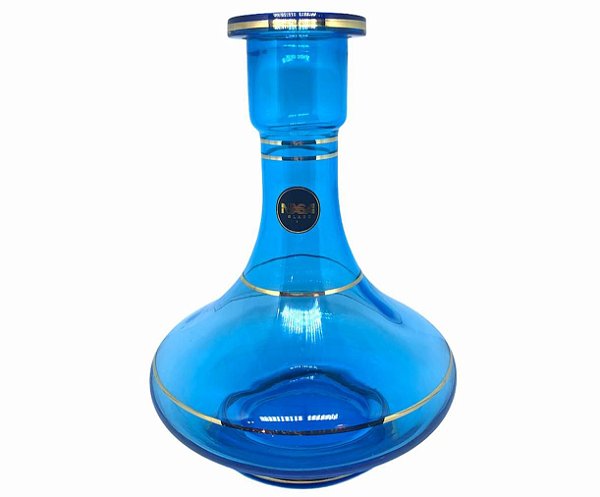 VASO NASA GLASS GENIE 30CM - AZUL C/DOURADO