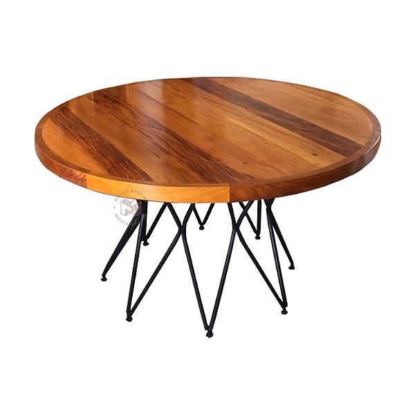 Mesa de Jantar Redonda Industrial Pontas