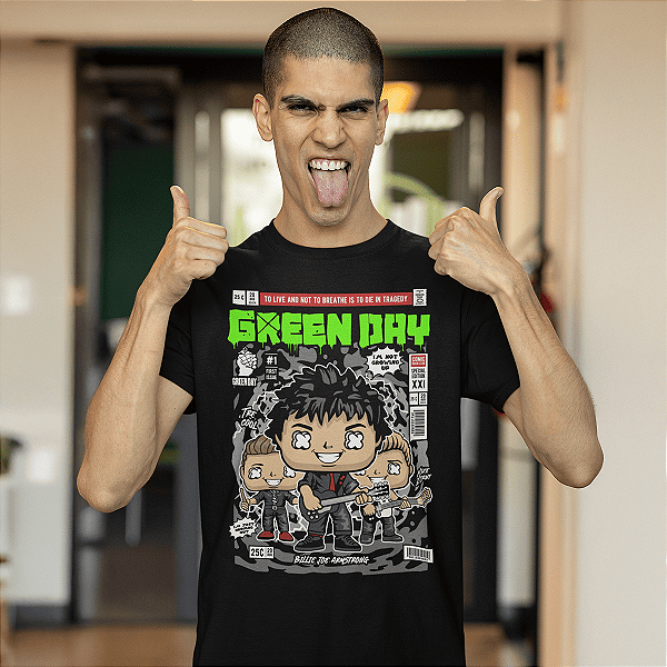 Camiseta Green Day Pop Art Exclusiva Unissex 100% Algodão