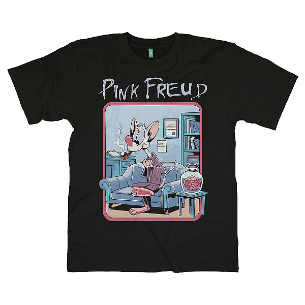 Camiseta Pink Freud (Pink e o Cérebro + Sigmound Freud + Pink Floyd)