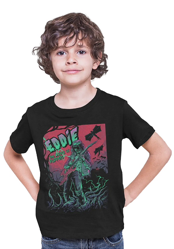 Camiseta Infantil Stranger Things Eddie Master of Puppets