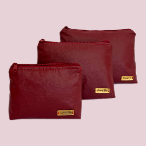 Kit Necessaire Trapézio PMG Vinho