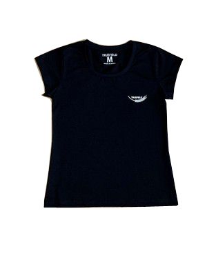 Camiseta feminina em algodão com decote careca com logo truefield