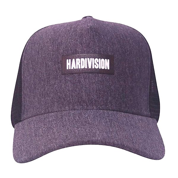 Boné Cinza Aba Curva Trucker Logo Hardvision Premium