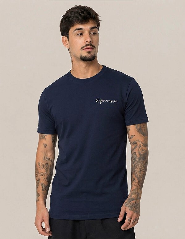 Camiseta Azul Marinho Floral