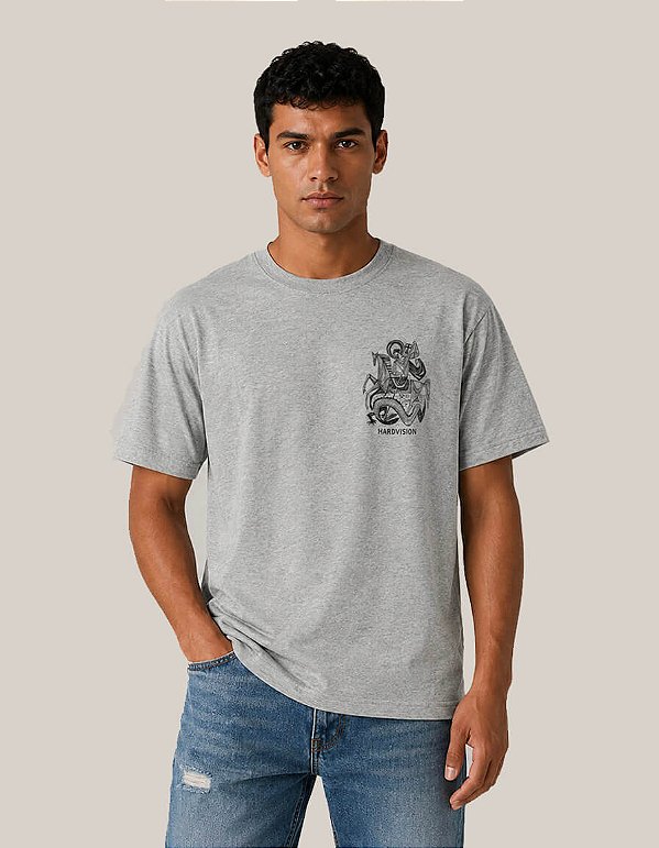 Camiseta Cinza Mescla São Jorge