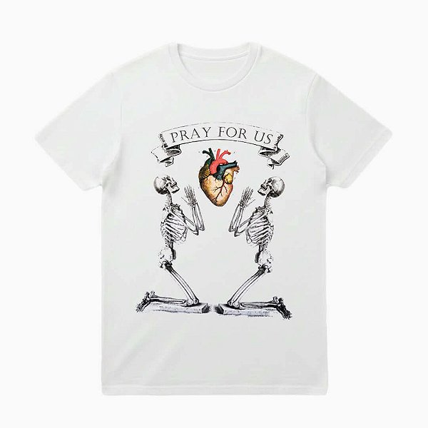 Camiseta Branca Pray - Sacred Heart Edition