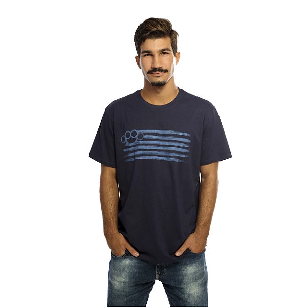 Camiseta Streetwear Azul Punch - Manga Curta