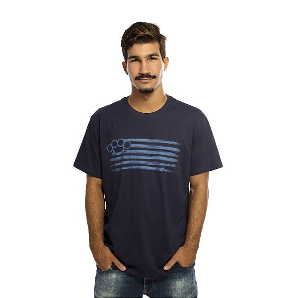 Camiseta Streetwear Azul Punch - Manga Curta