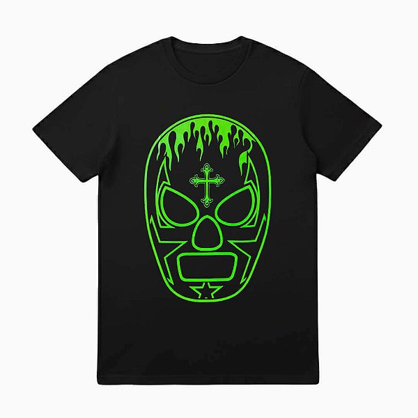 Camiseta Preta Lucha Libre - Neon Edition