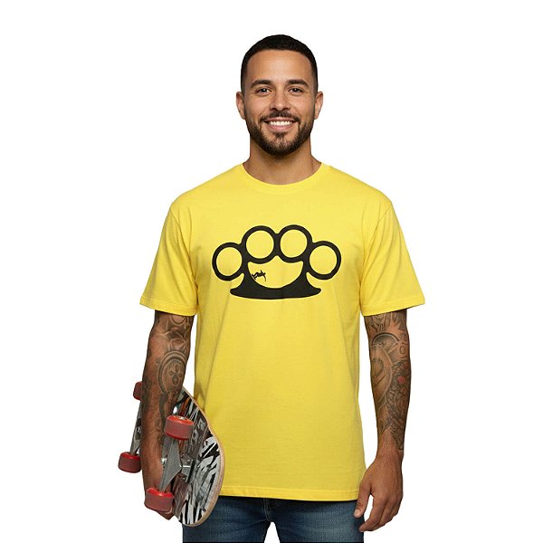 Camiseta Amarela Halfpipe Streetwear Manga Curta
