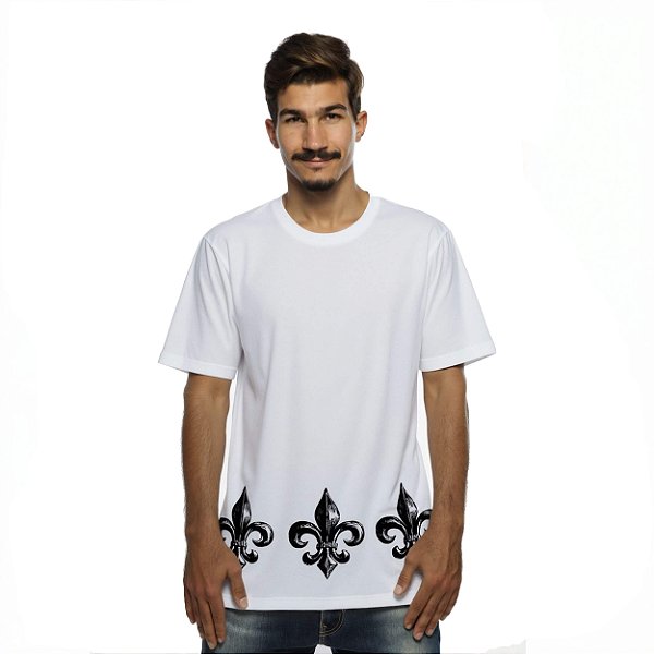 Camiseta Branca Flor de Lis Streetwear