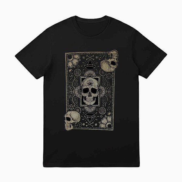 Camiseta Preta Cards of Skull