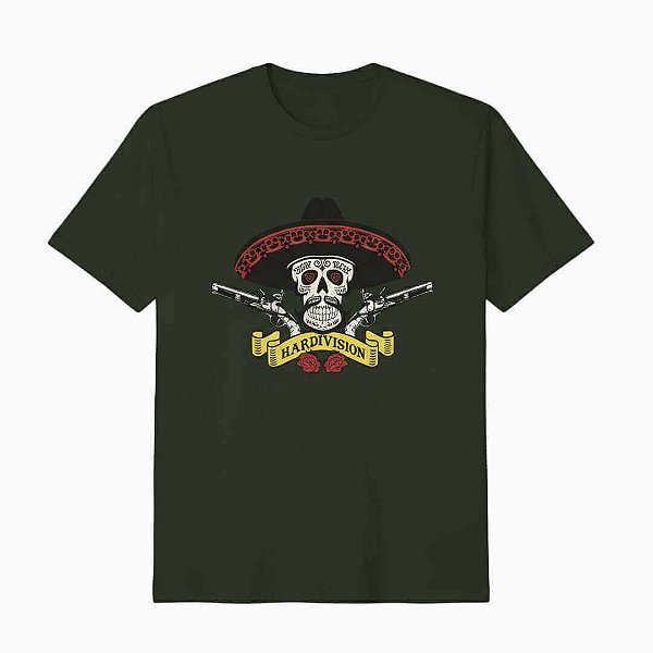 Camiseta Verde Caveira Mexicana