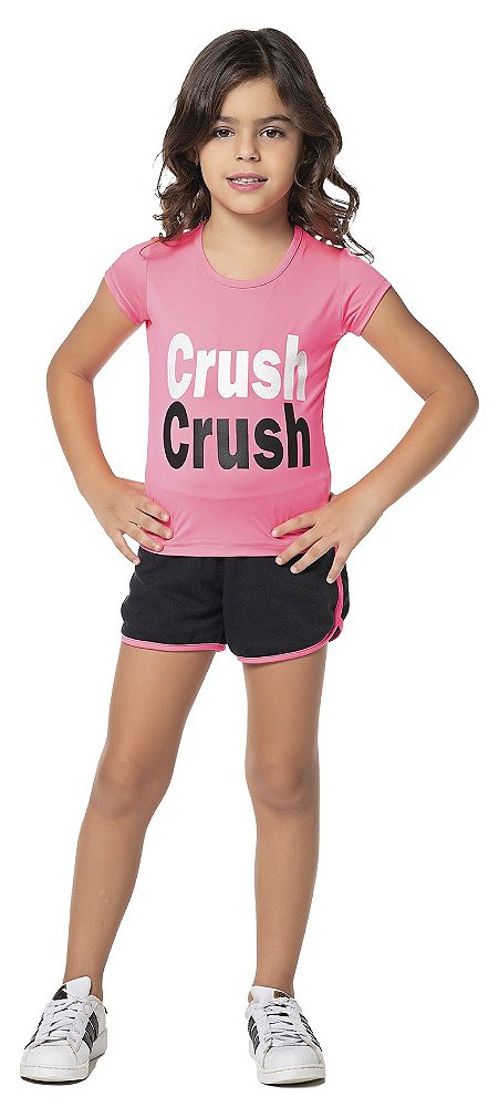 CONJUNTO INFANTIL MENINA CRUSH POLIAMIDA PINK