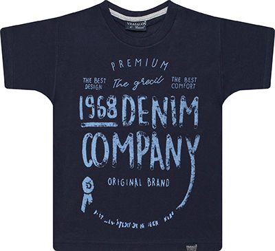 CAMISETA INFANTIL MENINO DENIM COMPANY ALGODÃO MARINHO