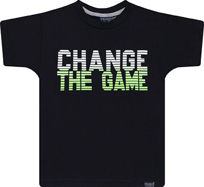 CAMISETA INFANTIL MENINO CHANGE THE GAME ALGODÃO PRETA