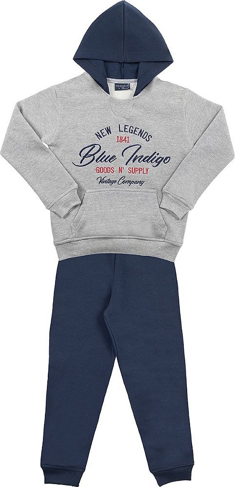 CONJUNTO INFANTIL MENINO BLUE INDIGO MOLETOM AZUL MARINHO