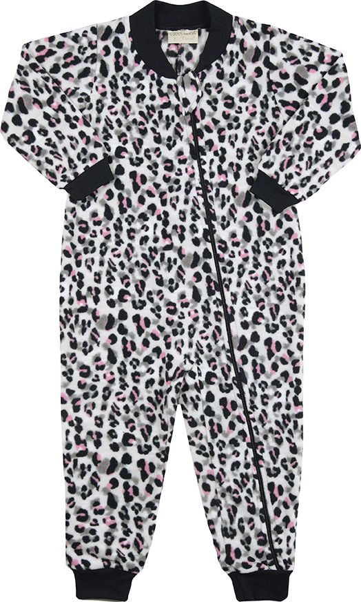 PIJAMA INFANTIL MENINA ONÇA MEGA SOFT PRETO