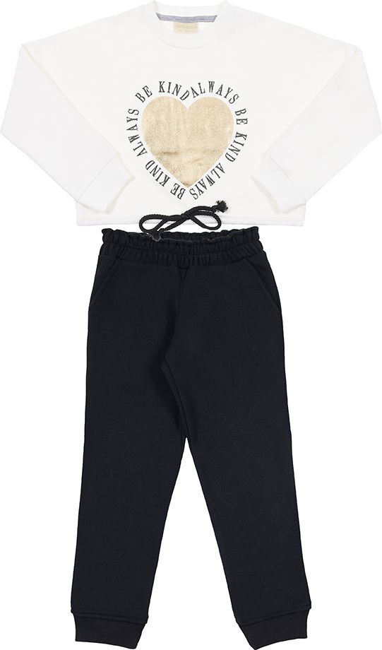 CONJUNTO INFANTIL MENINA BE KIND MOLETOM OFF WHITE