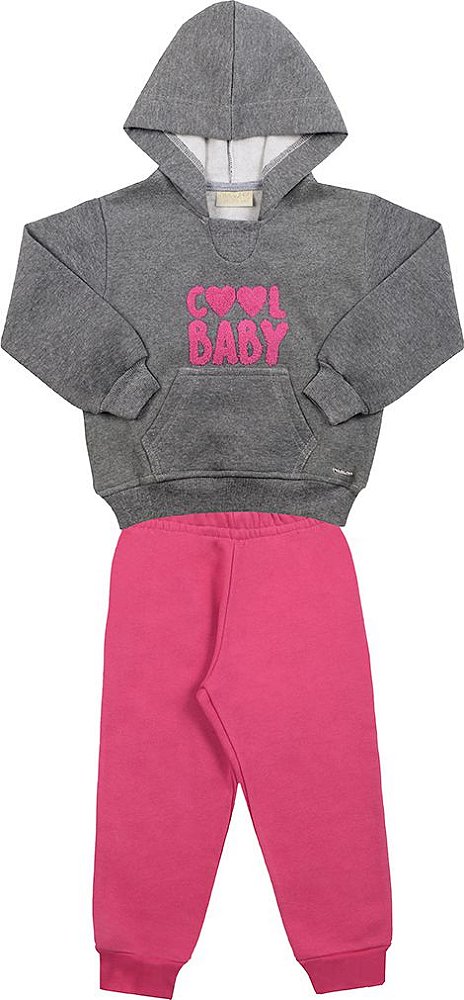 CONJUNTO INFANTIL MENINA COOL BABY MOLETOM PINK