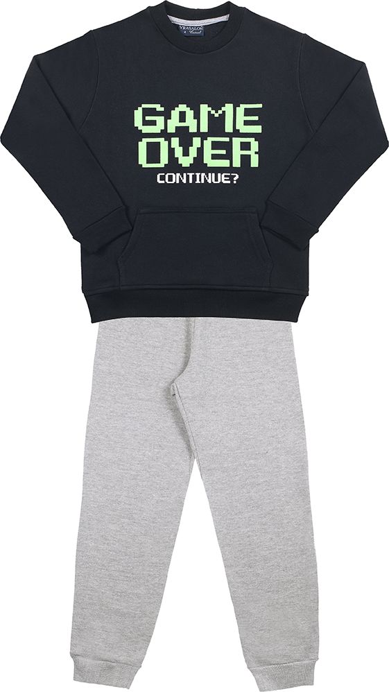 CONJUNTO INFANTIL MENINO GAME OVER MOLETOM PRETO