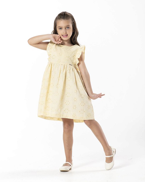 VESTIDO INFANTIL MENINA LAISE AMARELO