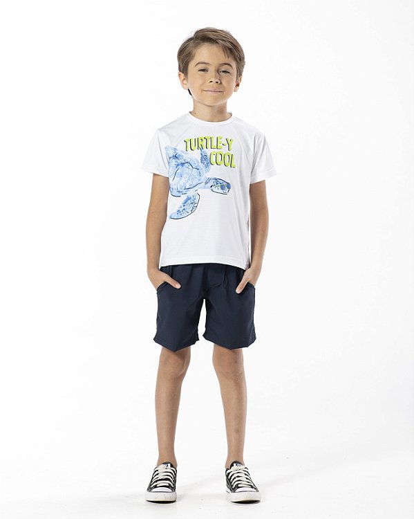 CONJUNTO INFANTIL MENINO TARTARUGA ALGODÃO BRANCO