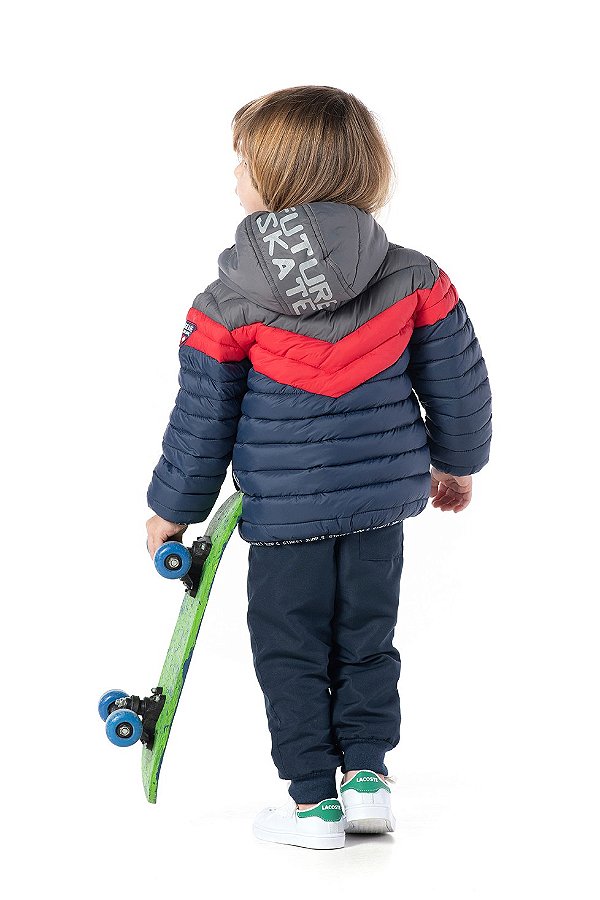 JAQUETA INFANTIL MENINO STREET NYLON PRETA