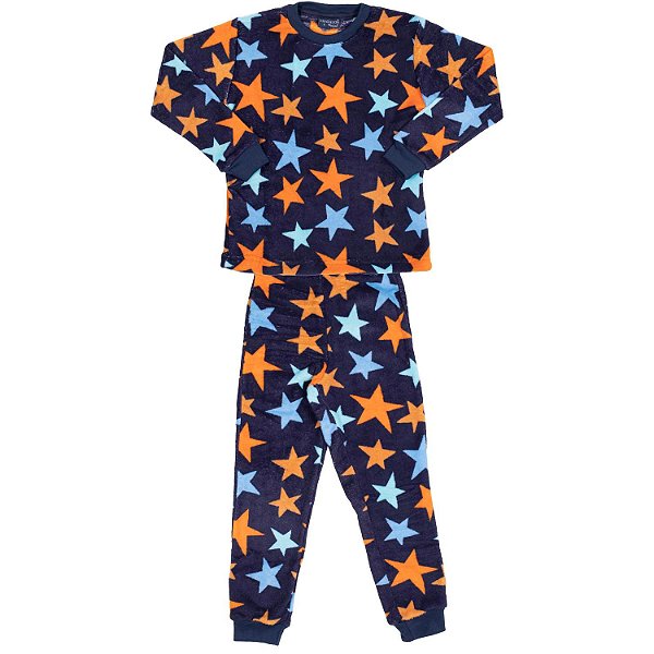 PIJAMA INFANTIL MENINO STARS ULTRA SOFT AZUL MARINHO