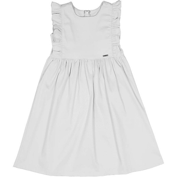 VESTIDO INFANTIL MENINA BABADO BRANCO