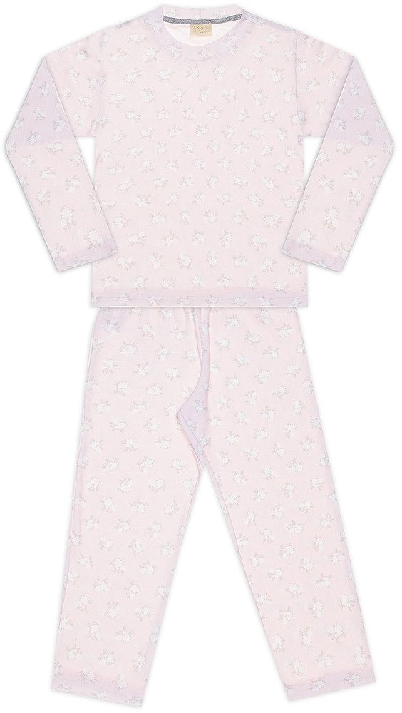 PIJAMA INFANTIL MENINA CARNEIRINHOS ALGODÃO ROSA