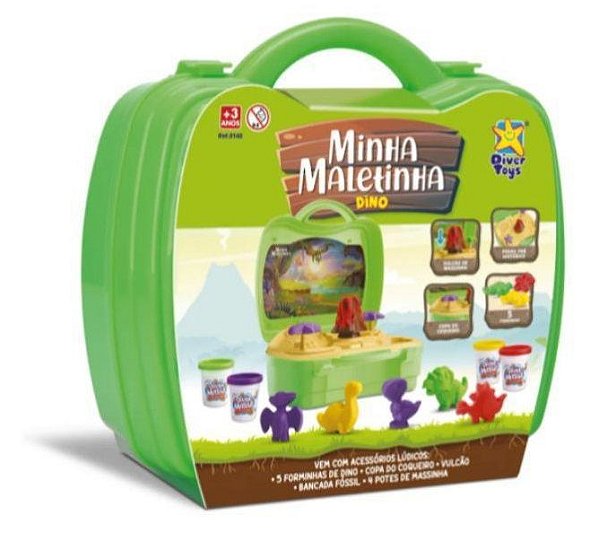 Minha Maletinha Dino com Massinhas 8145 - Divertoys