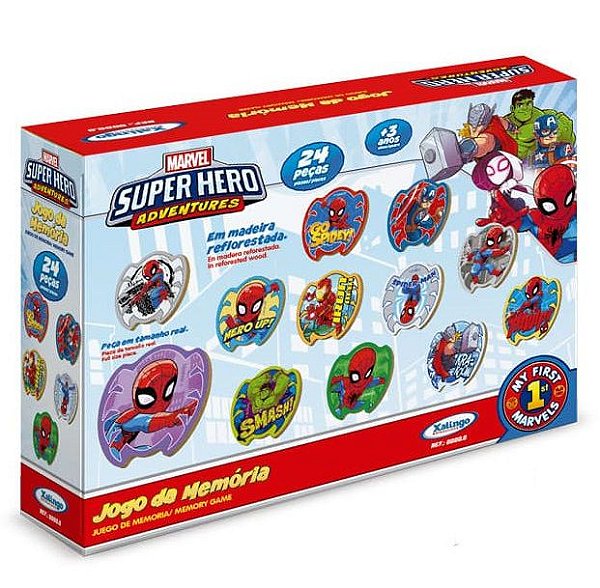 Jogo da Memória Super Hero Adventures Marvel em Madeira 53932 - Xalingo