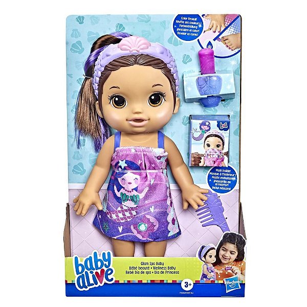 Boneca Baby Alive Dia de Princesa Roxa Morena F3565 - Hasbro