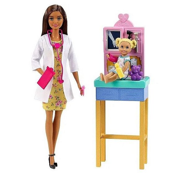 Barbie I Can be Playset Profissões Pediatra Morena DHB63/GTN52 - Mattel