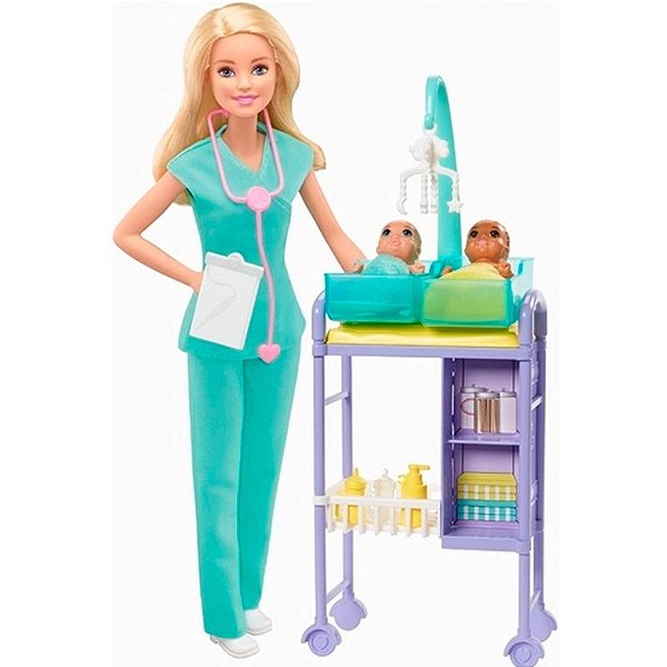 Barbie I Can be Playset Profissões Pediatra com Bebês DHB63/GKH23 - Mattel
