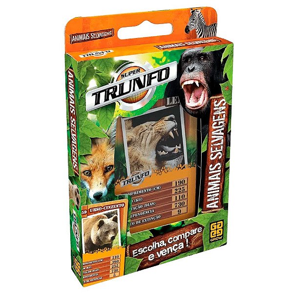 Jogo Super Trunfo Animais Selvagens 01816 - Grow