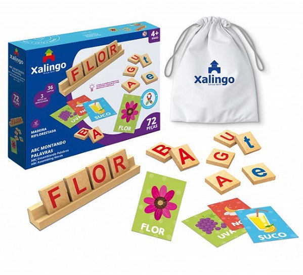 TDAH ABC Montando Palavras em Madeira 17321 - Xalingo
