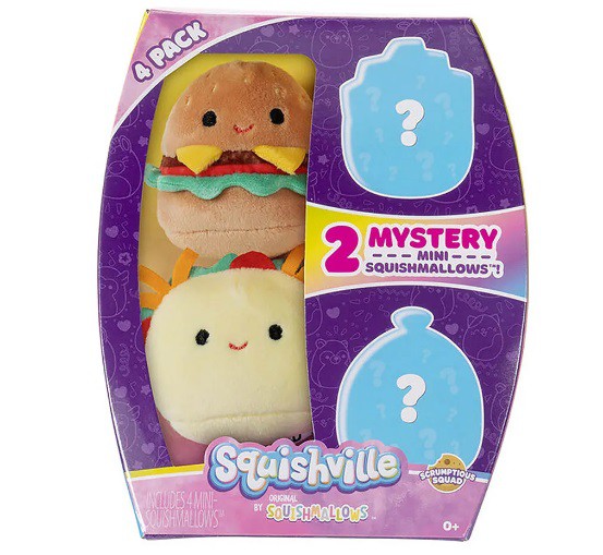 Squishville Pack com 4 Mini Squishmallows Surpresa Sortido 3431 - Sunny