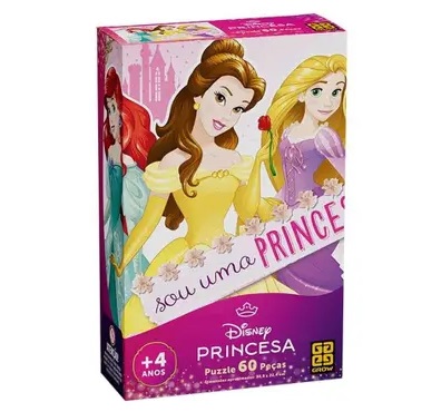 Quebra-Cabeça 60 Peças Princesas Disney 02163 - Grow