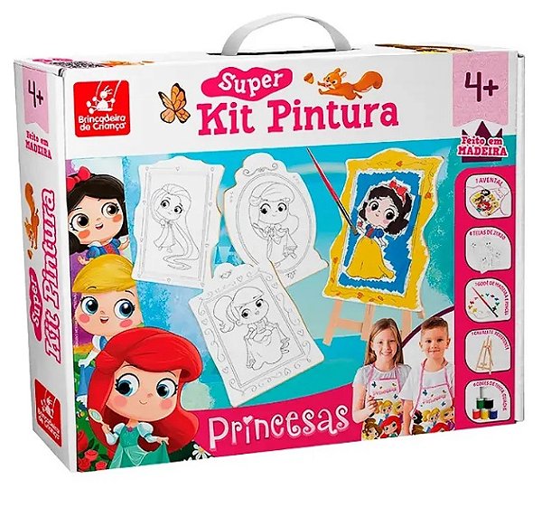 Super Kit de Pintura em Tela Princesa 2570 - Brincadeira de Criança