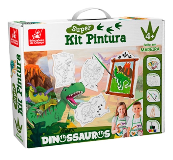 Super Kit de Pintura Dinossauro 2556 - Brincadeira de Criança