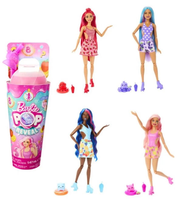 Boneca Barbie Pop Reveal 8 Surpresas Série de Frutas HNW40 Sortidas - Mattel