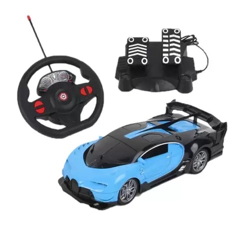 Carro Controle Racing Control com Pedal 1:16 Spark Azul e Preto BR1339 - Multikids