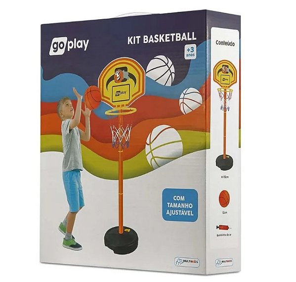 Go Play Kit Basketball com Pedestal ajustável BR951 - Multikids