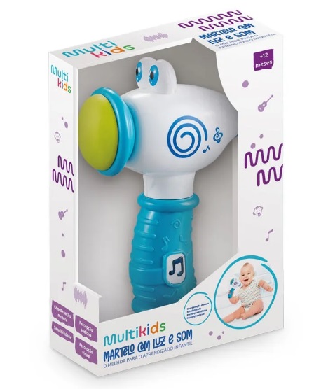 Martelo com Luz e Som BR2097 - Multikids