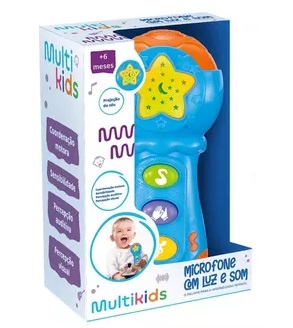 Microfone com Luz e Som BR2091 - Multikids
