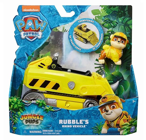 Patrulha Canina Jungle Pups Veículo Rinoceronte do Rubble 3584 - Sunny